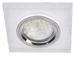 Св-к MR16 GU5.3 DL1651 Квадрат Стекло Матовый/Хром 25x90x90 Ecola