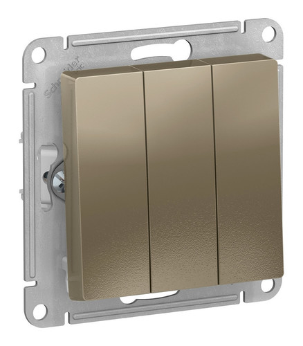 ATLASDESIGN Механизм выключателя СУ 3-кл 10А шампань IP20 Schneider Electric