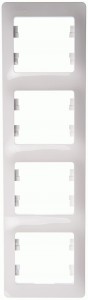 GLOSSA  Рамка вертикальная 4 пост . белый IP20 Schneider Electric