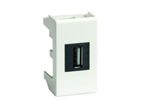 USB 2.0 розетка, Viva, белая, 1 мод. DKC