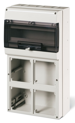 Корпус на 16 модулей и 4 поста с основанием 136х125 мм. DKC