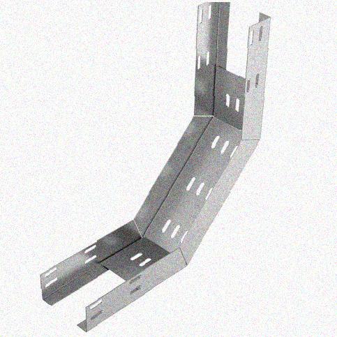 Лоток перфорированный КП 250х80-90 УТ1,5 для поворота трассы вверх на 90, оцинкованный лист S1,5