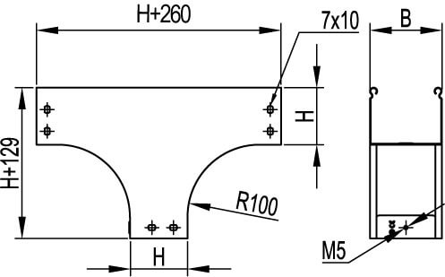 Ответвитель TD Т-образный вертикальный осн.150 DKC