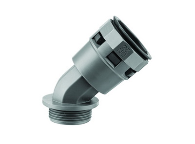 Муфта 45 грд. труба-коробка DN 23 мм, М25х1,5, полиамид, цвет черный DKC