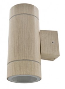 Св-к 2xGX53 8013A прозр. цилиндр металл. светлое дерево IP65 Ecola