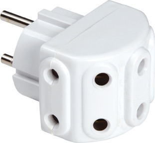 Разветвлитель 5 гнезд без з/к (пятерик) белый Альфа