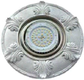 Накладка широкая гипсовая "листья" для встр.свет-ка GX53 H4 белая 19х195мм Ecola