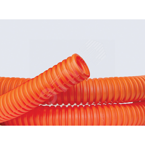 Труба ПНД гибкая гофр. д.20мм, лёгкая с протяжкой, 100м, цвет оранжевый DKC