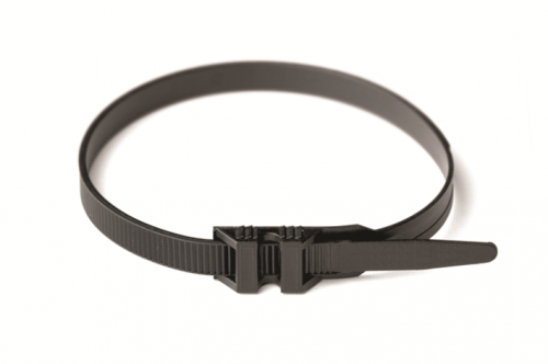 Хомут P6.6 с плоским замком, черный, 9х290 (новый аналог 26502SR) DKC