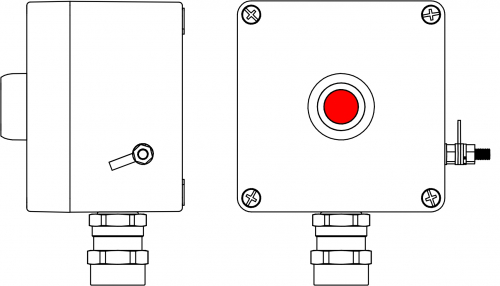 Взрывозащищ. пост упр. из полиэстера CPE-P-03-(1xP1R(11))-1x6018AASBKGM2SB(C)1Ex d e IIC T6 Gb / Ex tb IIIC T80°C Db IP66 DKC