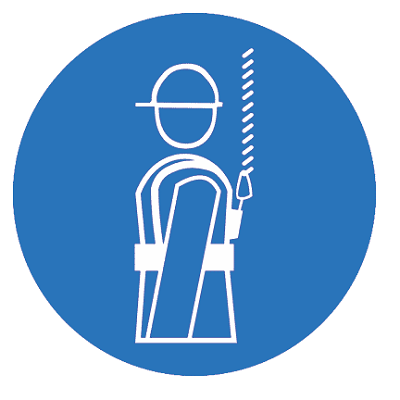 Знак M 09 "Работать в предохранительном (страховочном) поясе" ф200 мм, пластик ГОСТ Р 12,4,026-2001 EKF