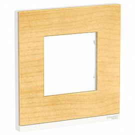 Unica Pure Рамка горизонтальная 1 пост . клен/белый IP21 Schneider Electric