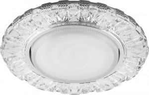 Светильник встраиваемый с белой LED подсветкой Feron CD4023 потолочный GX53 без лампы прозрачный