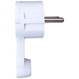 Вилка-невидимка "За шкаф" 16А 250В (земля, плоская, белая) ECOLA