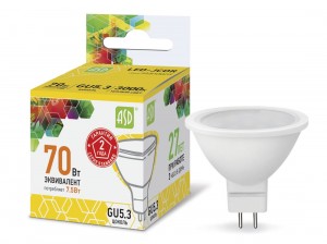 Лампа св/д MR16 GU5.3 7,5W 3000K ASD