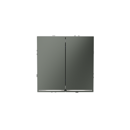 Выключатель встраиваемый Voltum S70 двухклавишный с подсветкой 10А, (титан)