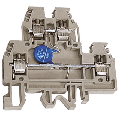 DAS.4/V230, 2х уровневый проходной зажим бежевый 4 кв.мм с варистором между уровнями 230 В DKC