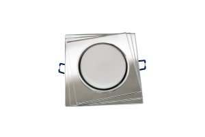 Светильник GX53 H4 стекло квадрат со ступеньками подсветка 4000K хром/хром зерк. General.