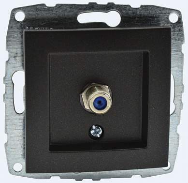 Despina/Larissa Механизм розетки без лицевой панели СУ TV (F-Разъем) . графит IP20 Mono
