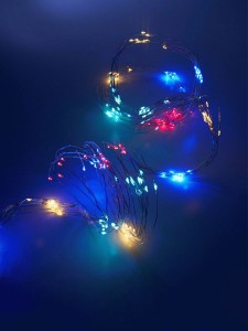 Св/д гирлянда Feron CL53 2м + 1м мультиколор,статичная, с питанием от батареек, прозр.шнур