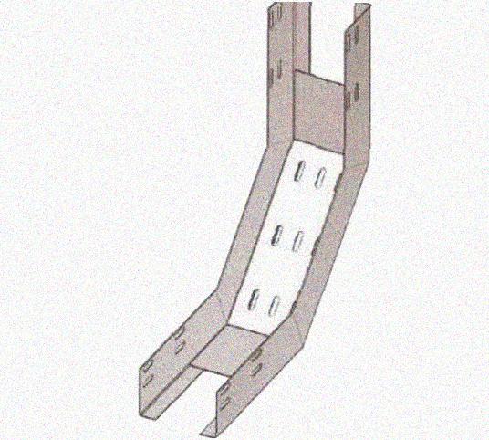 Лоток перфорированный КП 500х80-90 У3 для поворота трассы вверх на 90, окрашенный, S1,5