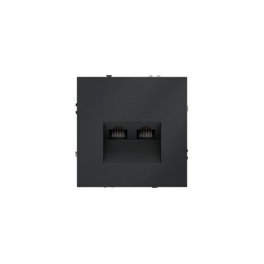 Розетка компьютерная встраиваемая Voltum S70 двойная RJ45+RJ45 КАТ.6, (графит)