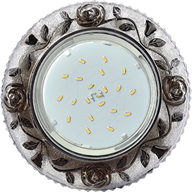 Св-к GX53 H4 LD7071 Круг "Розы" 4000K черный/хром 35x125 Ecola