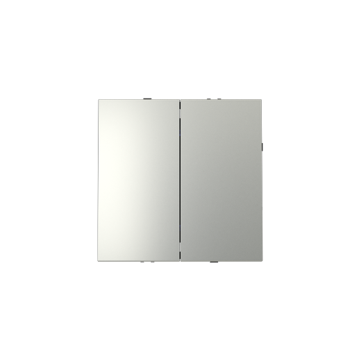 Выключатель встраиваемый Voltum S70 двухклавишный 10А, (сталь)