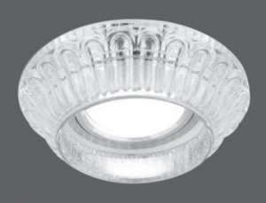 Св-к встр. MR16 Круг стекло огранка U 100(65)x55 Кристалл/Хром Gauss