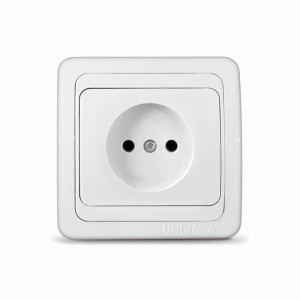 Валери Розетка 1местная СП без заземления, без шторок 16А белая IP20 UNIVersal