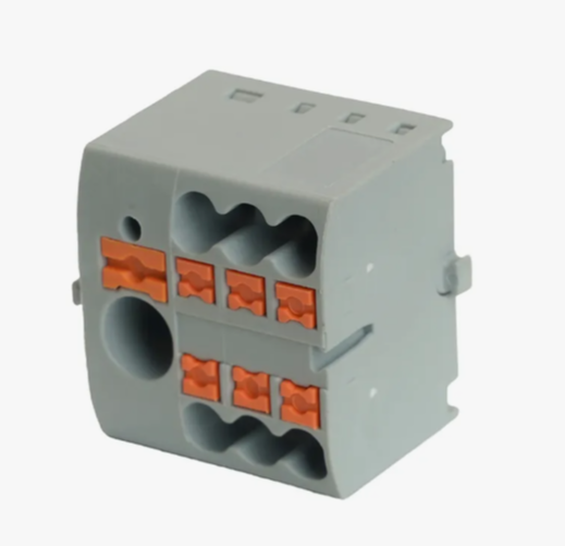 Зажим блочный (групп) для распред.тока нагрузки push-in на 6 точек, сеч 2,5 мм2, 690V,41А ,1точка интегр. питание, серый, LD580 PTFIX 6-06/25 Stekker