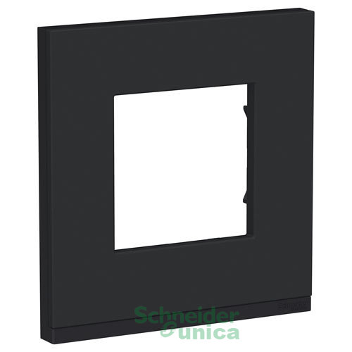 Unica Pure Рамка горизонтальная 1 пост . каучук/антрацит IP21 Schneider Electric