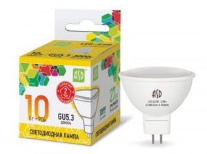 Лампа св/д MR16 10Вт GU5.3 3000К ASD