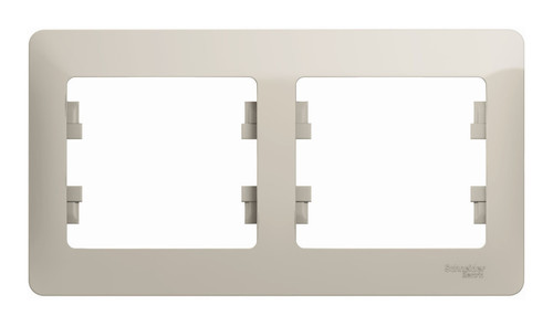 GLOSSA рамка 2-постовая горизонтальная молочный Systeme Electric