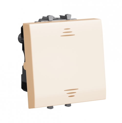 Выключатель двухполюсный одноклавишный модульный, "Avanti", "Ванильная дымка", 2 модуля DKC