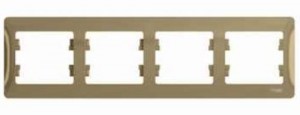 GLOSSA  Рамка горизонтальная 4-м . титан IP20 Schneider Electric