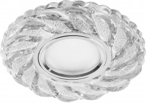 СНЯТ Светильник встраиваемый с белой LED подсветкой Feron CD935 потолочный MR16 G5.3 прозрачный