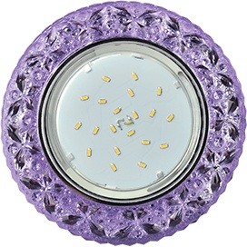 Светильник встр. искр. "Бабочки"  GX53 H4 LD7040 Сиреневый/Хром 35x125 ECOLA