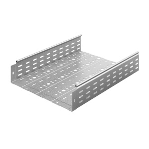 Металлический лоток перфорированный 400х100х3000, толщ. 1,0 мм, Сендзимир цинк Ostec