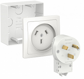 BLANCA комлект для плиты ОУ: вилка, розетка, подъемная коробка 250В 32А белый IP20 Schneider Electric