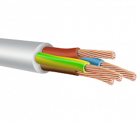 Провод ПВС 5х1,5 белый 