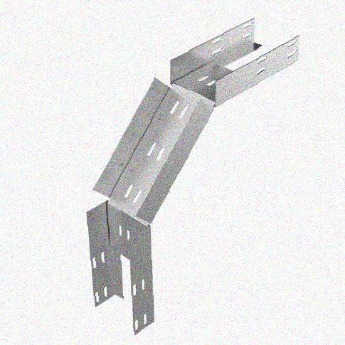Лоток перфорированный КС 100х100-90 У3 для поворота трассы вниз на 90, окрашенный, S1,0