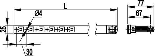 Держатель под черепицу, 450 мм, медь DKC