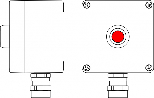 Взрывозащищ. пост упр. из алюминия CPE-A-12-(1xP1G(11))-1x6018AASBKGM2SB(C)1Ex d e IIC T6 Gb / Ex tb IIIC T80°C Db IP66 DKC