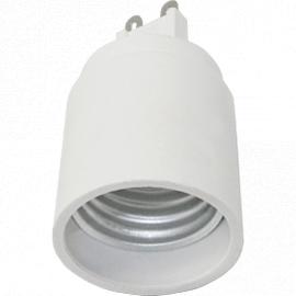 Переходник с цоколя G9 на E27 белый Ecola