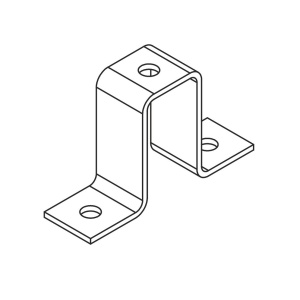 Прямоугольная скоба для сдвоенного СТРАТ профиля 41х41 по высоте (горячий цинк) Ostec
