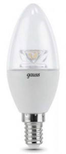Лампа св/д свеча прозрачная 4W Е14 4100К GAUSS