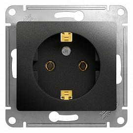 GLOSSA  Механизм розетки без лицевой панели СУ 1 мест. с з/з 16А антрацит IP20 Schneider Electric