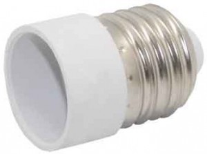 Переходник с цоколя E27 на E14 белый Ecola