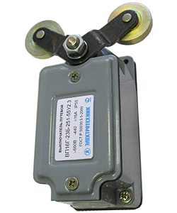 Выключатель путевой ВП 16Г-23Б-251-55 У2.3, V-образный рычаг с роликом на каждом плече, без сальника, cамовозврат, 1з+1р, IP55 Электротехник